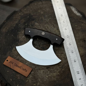 Handcrafted Ulu Chopper Knife – Wenge Wood Handle | Stainless Steel Blade | JW SteelCrafts