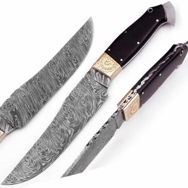 Handmade Bush craft Knife Damascus Steel DK-043 by JW SteelCrafts, Damascus knife main product photo