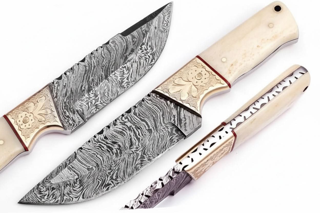 Handmade Bushcraft Knife Damascus Steel DK-0407 by JW SteelCrafts, Damascus knife main product photo