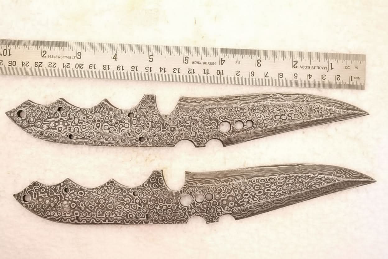 Handmade Damascus Steel Hunting Knives Fixed Blank Blades / Knife Making Material DK-0120 by JW SteelCrafts, Damascus knife main product photo
