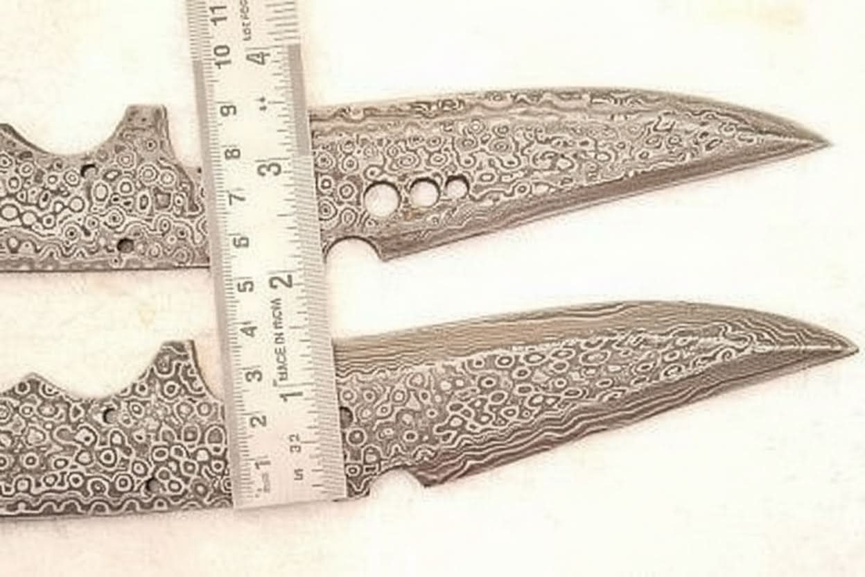Handmade Damascus Steel Hunting Knives Fixed Blank Blades / Knife Making Material DK-0120 by JW SteelCrafts, Damascus knife detail photo 2