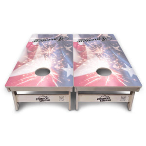 Complete Tournament Cornhole Bundle - Boards, Bags & Carrying Case - America 1776-2026 "Limited Edition"