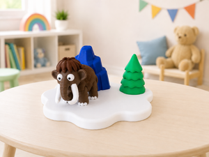 Ice Age Wooly Mammoth Play Set | Kid-Made 3D Printed Miniature Toy by The Tween Space, paper gift detail photo 4