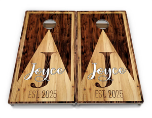 Complete Tournament Cornhole Bundle - Boards, Bags & Carrying Case - Custom Wood Triangle Logo