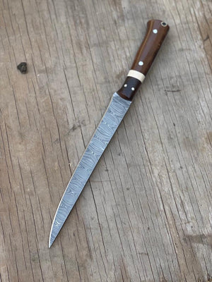 Handmade Damascus Steel Fillet Fishing Knife 8" Blade — Resin Handle