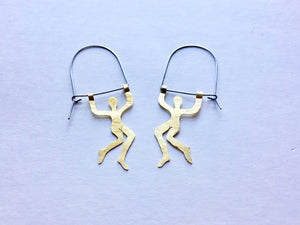 Small Trapeze Artist Hoop Earrings: Handmade Circus Jewelry