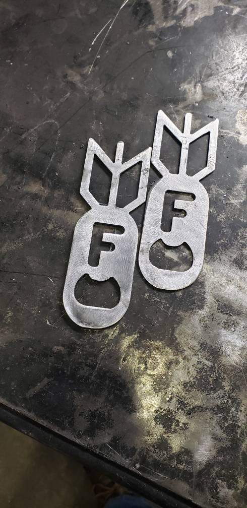 F Bomb Bottle Opener – Steel Bar Tool – Powder Coated – Funny Kitchen & Garage Gift 3"x6"