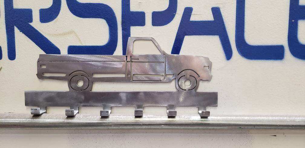 Chevy CST10 Keychain Rack – Steel Wall Mounted Classic Truck Organizer detail view by Martin Metalwork LLC