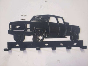 1974 Chevy C30 Dually Truck Keychain Rack – Steel Wall Mounted Classic Pickup Organizer detail view by Martin Metalwork LLC