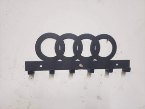 Audi Logo Keychain Rack – Steel Wall Mounted Euro Car Organizer