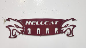Dodge Hellcat Keychain Rack – Steel Wall Mounted Muscle Car Organizer