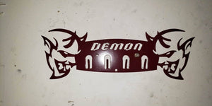 Dodge Demon Muscle Car Key Hanger – Steel Wall Mounted 4-Hook Key Rack – Garage Organizer 12"x4"