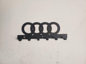Audi Logo Keychain Rack – Steel Wall Mounted Euro Car Organizer