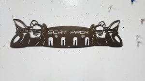Dodge SRT Scat Pack Keychain Rack – Steel Wall Mounted Muscle Car Organizer