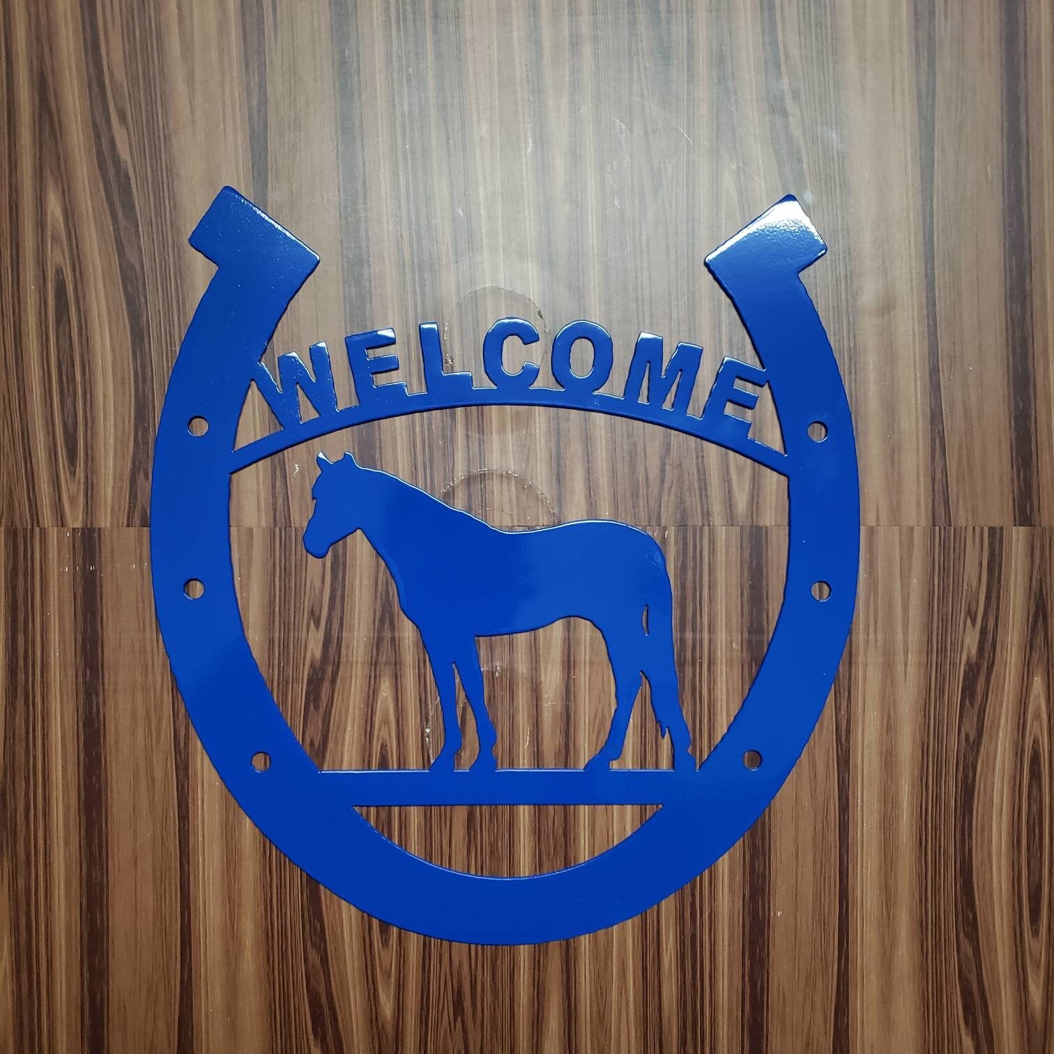 Horse Welcome Sign for Home, Horseshoe Wall Plaque, Country House or Stable Farmhouse Decor, Equestrian Gift, Metal Art