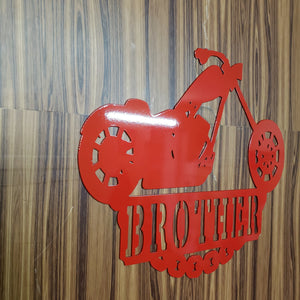 Motorcycle Club Memorial Metal Art – Personalized Brother Tribute, Custom Wall Sign