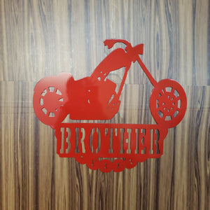 Motorcycle Club Memorial Metal Art – Personalized Brother Tribute, Custom Wall Sign