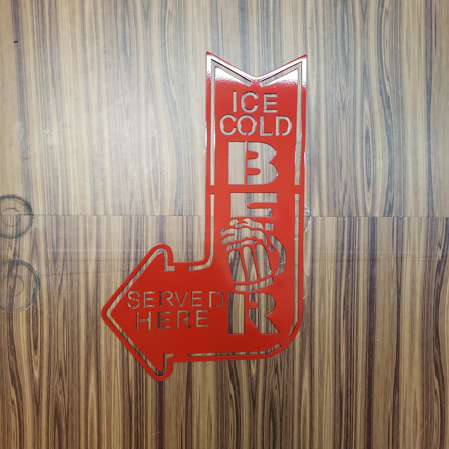 Ice Cold Beer Sold Here Bar Sign – Custom Metal Wall Art for Home Pub or Man Cave
