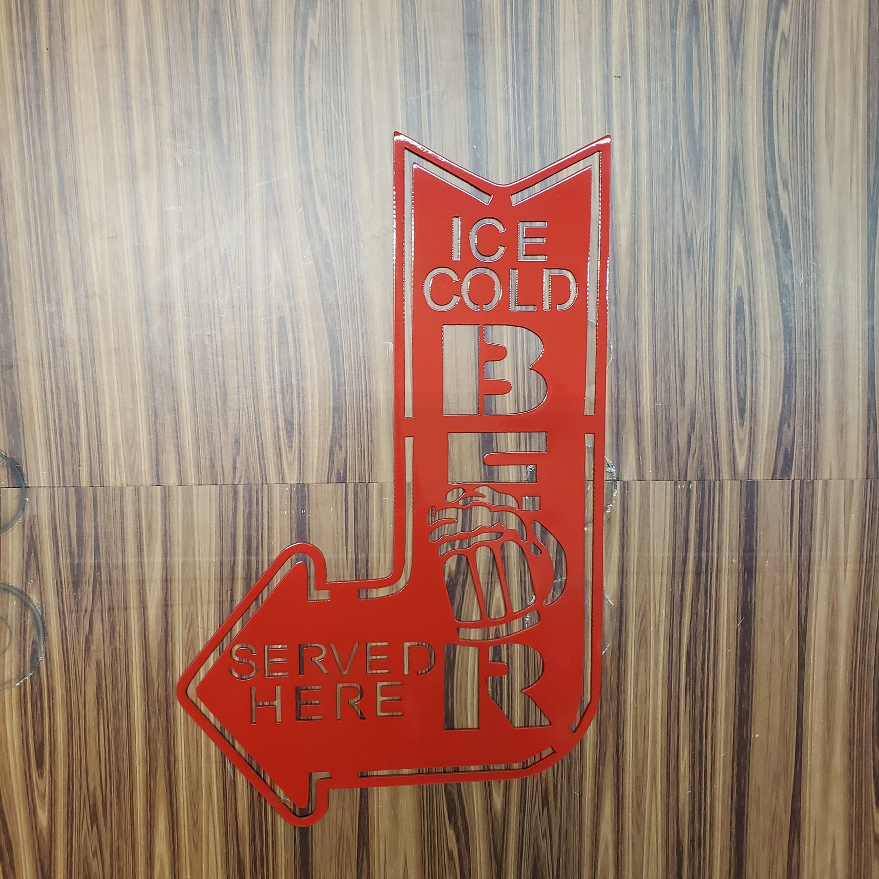 Ice Cold Beer Sold Here Bar Sign – Custom Metal Wall Art for Home Pub or Man Cave