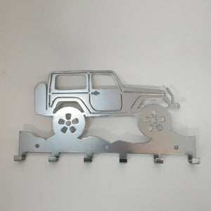 Steel Jeep JK garage key holder