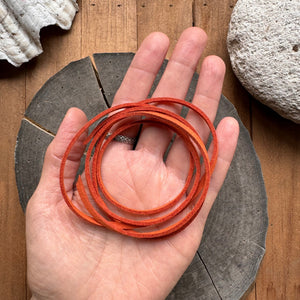 Rhodochrosite & Picture Jasper Hat Band: Vegan Suede Cord