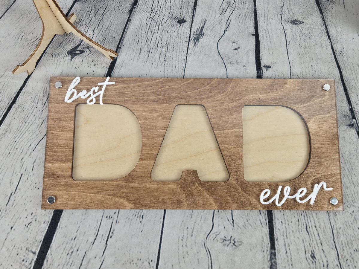Best Dad Ever Picture Frame detail view by EverLee Creations