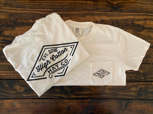 Alternate view of Rusk Cream Comfort Colors Pocket Tee by High Cotton Hat Co
