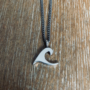 Ride the Peace Wave Necklace - Sterling Silver Choker Charm by Forged By Fire — view 1 of 3