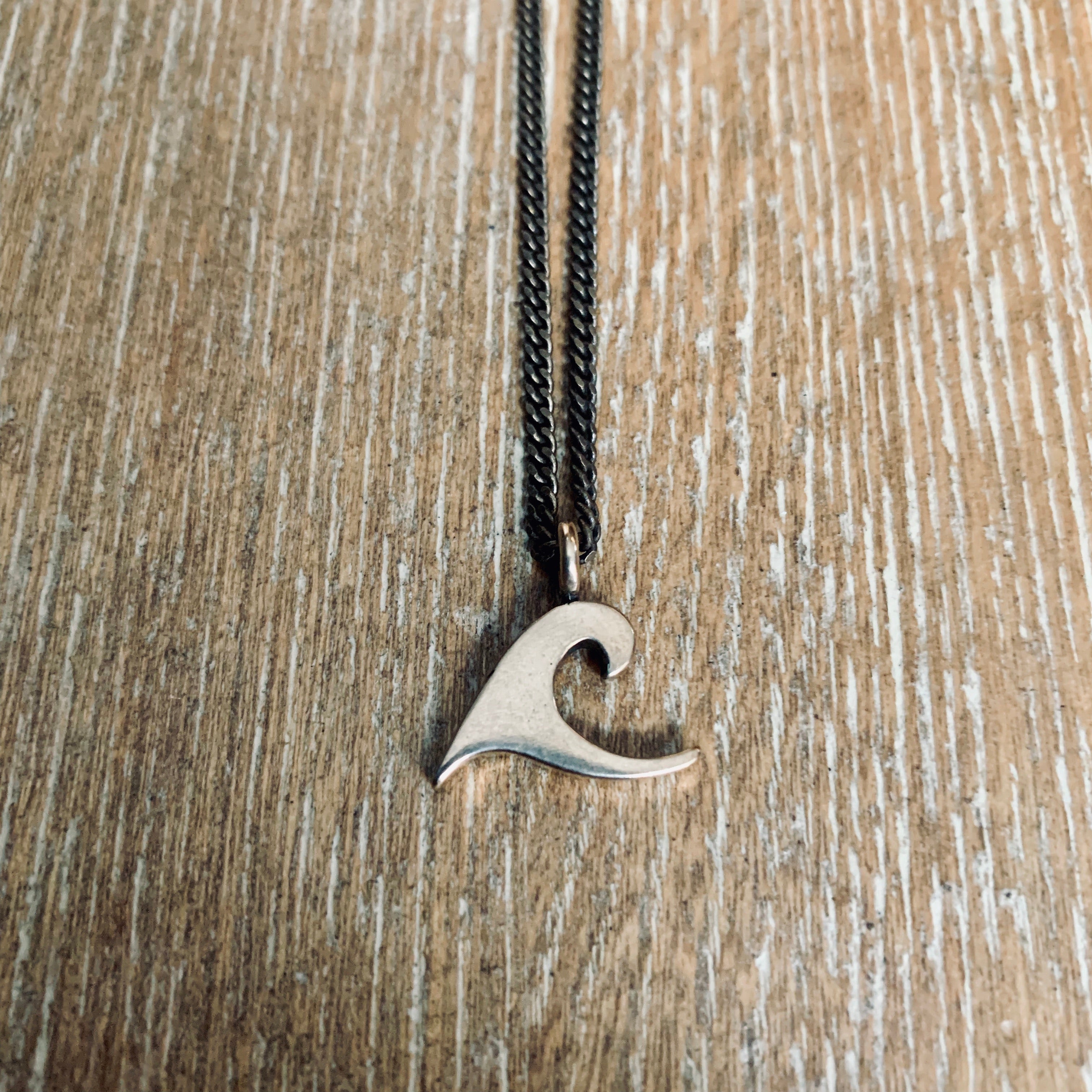 Ride the Peace Wave Necklace - Bronze Choker Charm by Forged By Fire — view 1 of 3