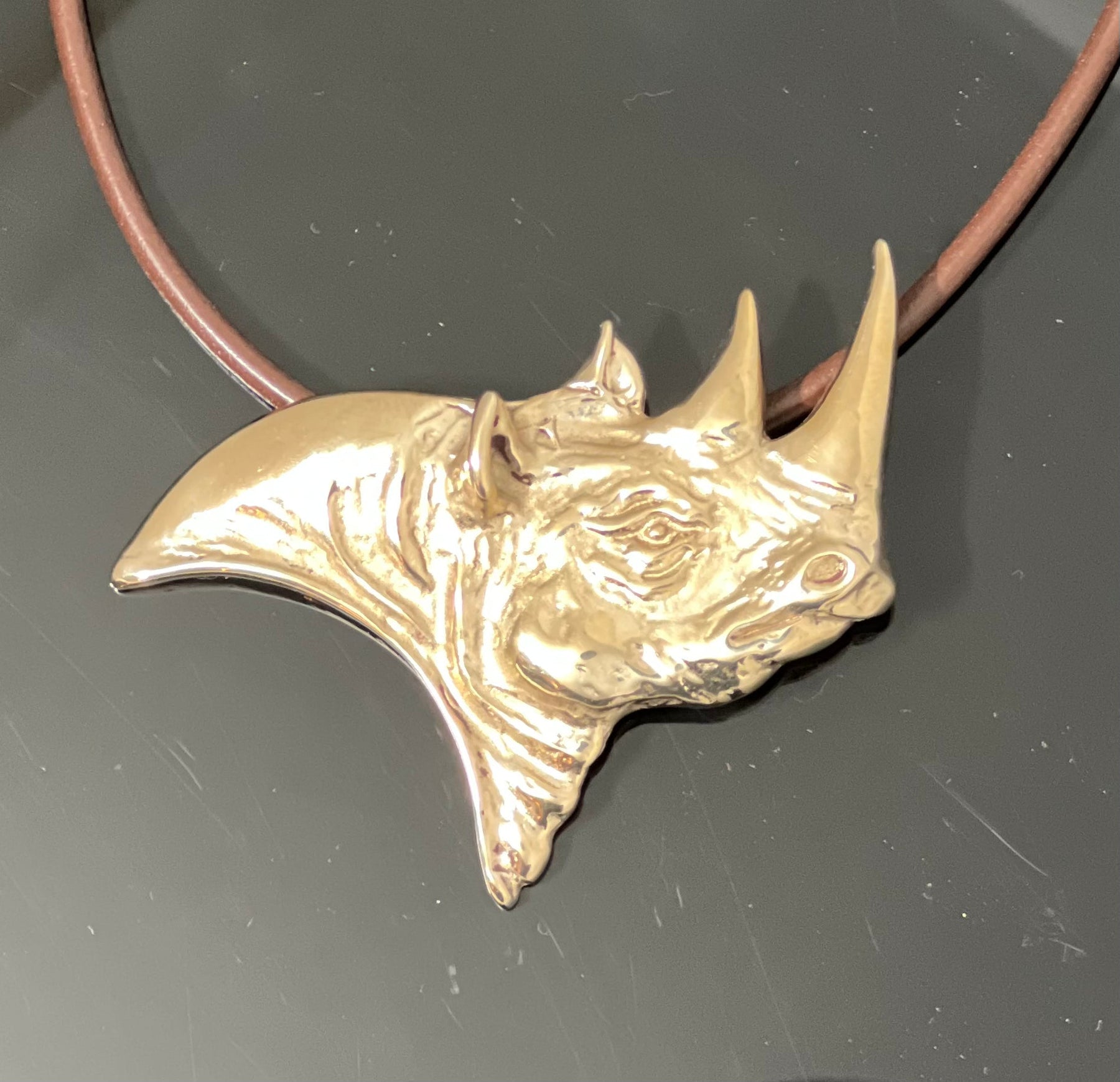 Bronze Rhino Pendant-BRW1017