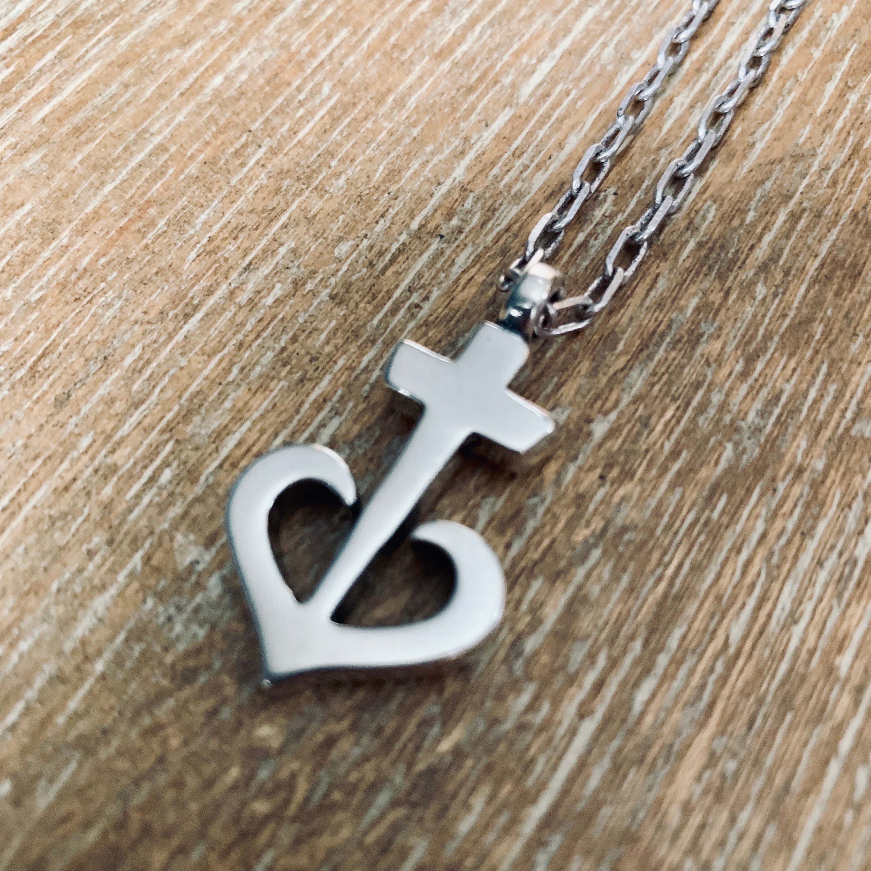 LOVE Anchored Heart Necklace - Sterling Silver by Forged By Fire — view 2 of 3