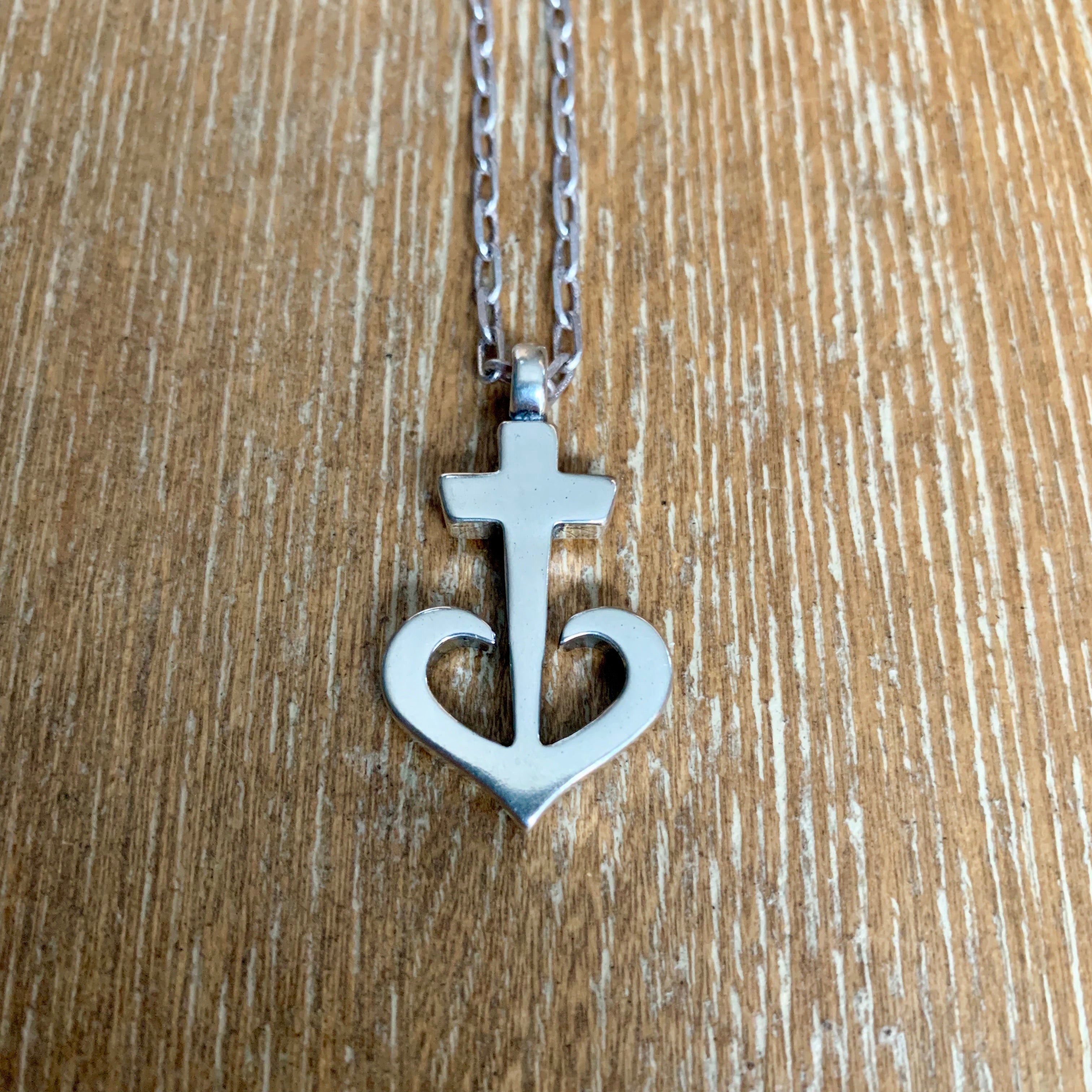 LOVE Anchored Heart Necklace - Sterling Silver by Forged By Fire — view 1 of 3