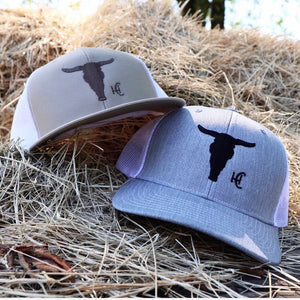 Alternate view of Frost Heather Gray/White Trucker Hat by High Cotton Hat Co