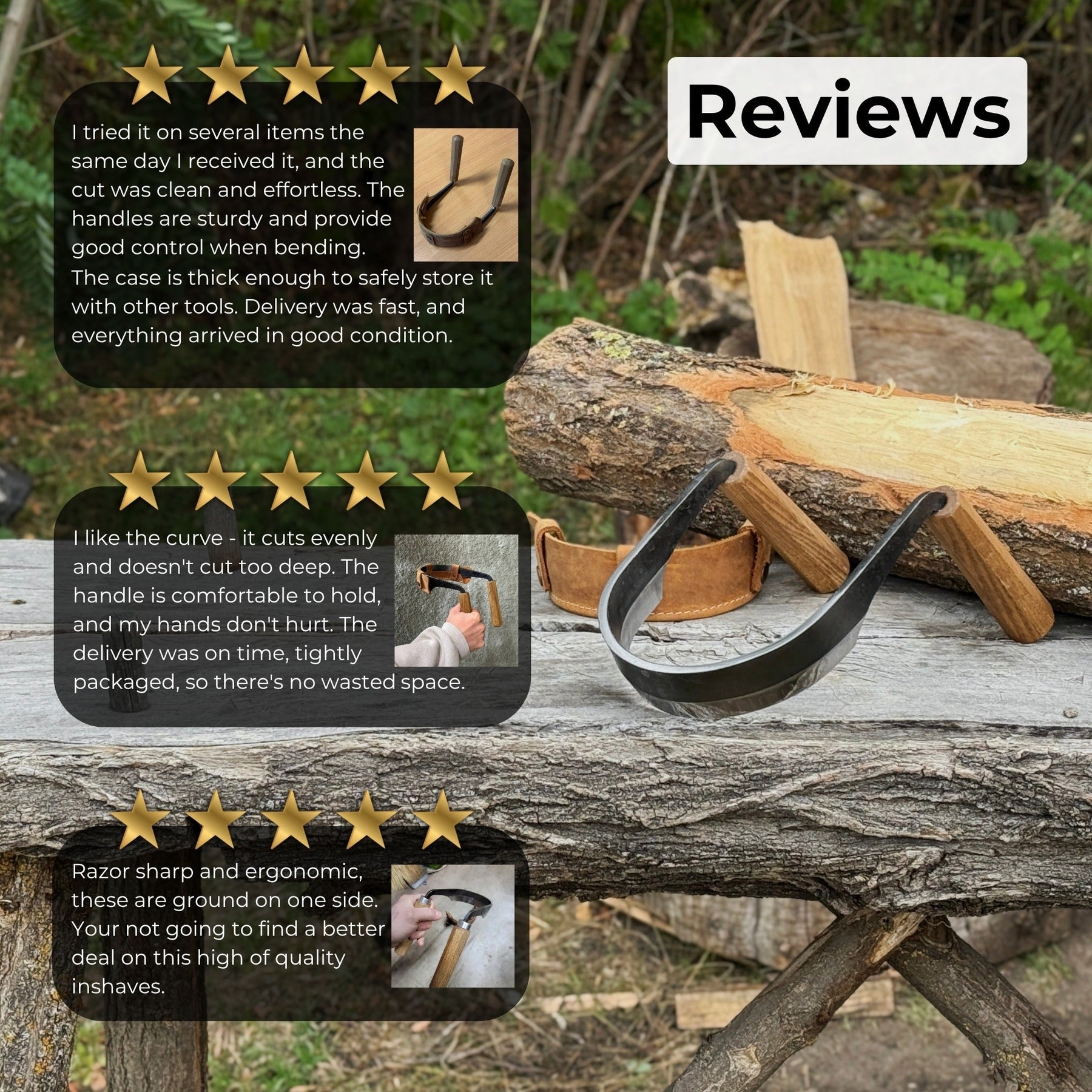 Inshave (Half-Rounded Drawknife), 13 cm (5.1 inches)