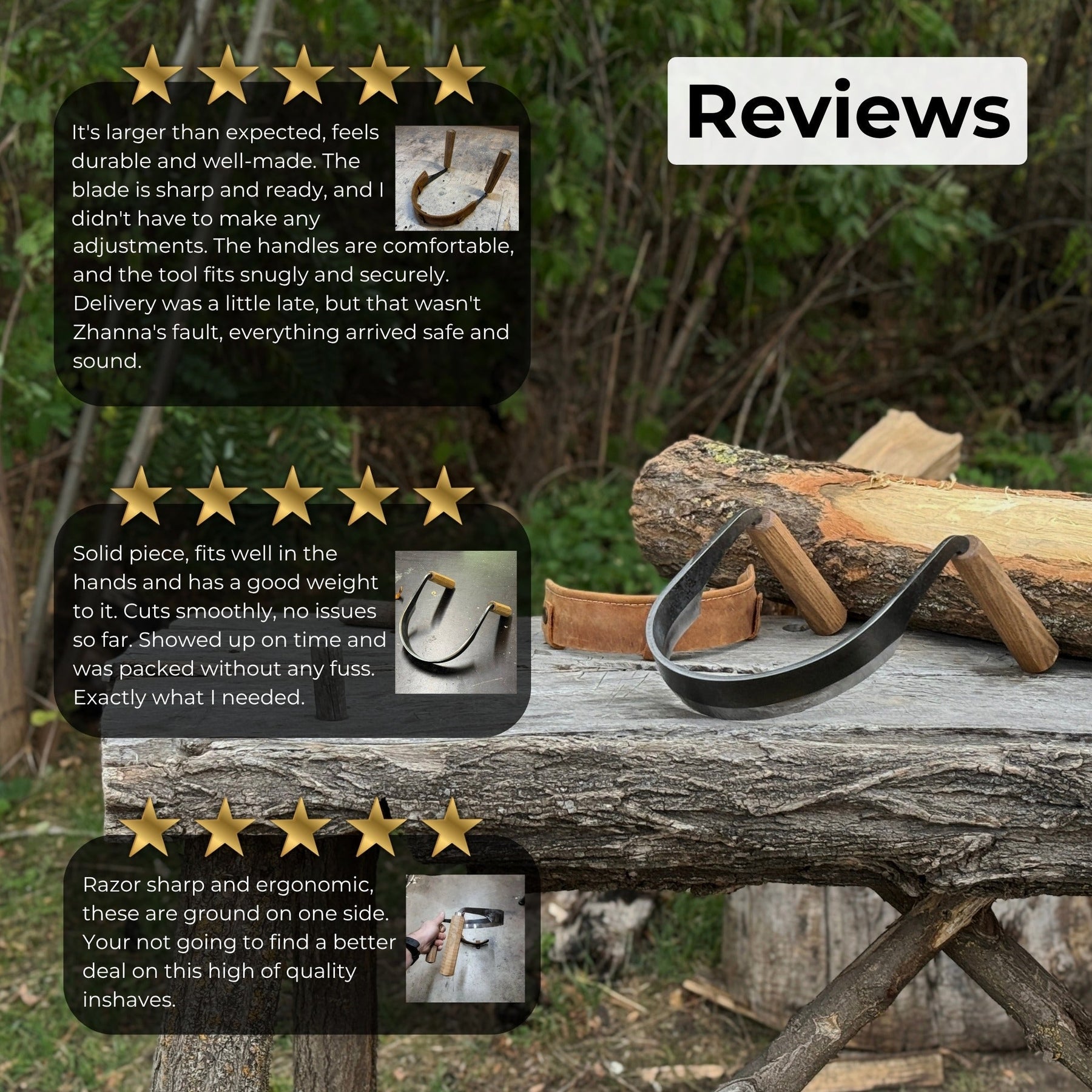 Inshave (Half-Rounded Drawknife), 16.5 cm (6.5 inches)