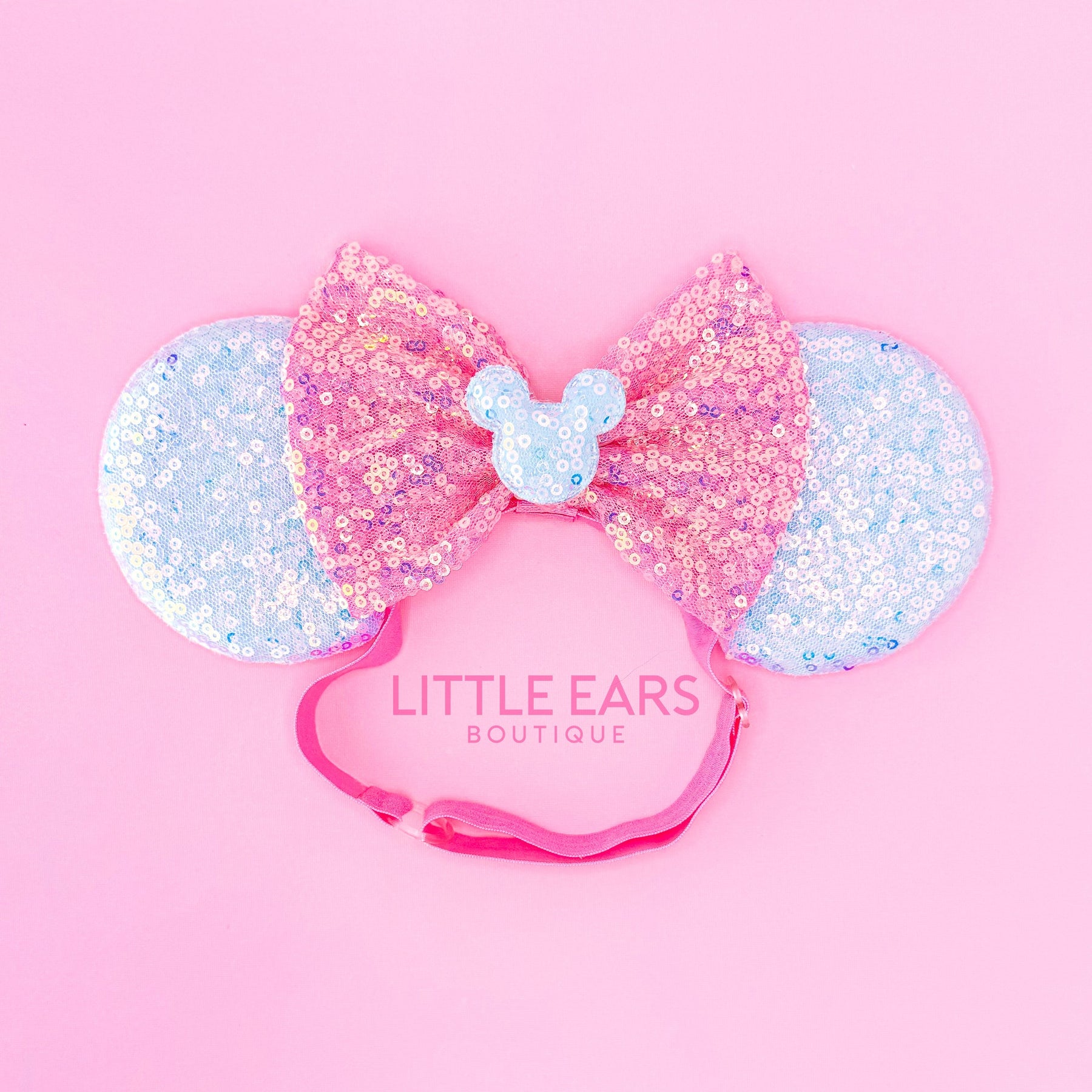 Blue & Pink Iridescent Elastic Ears by Little Ears Boutique, scented candle main product photo