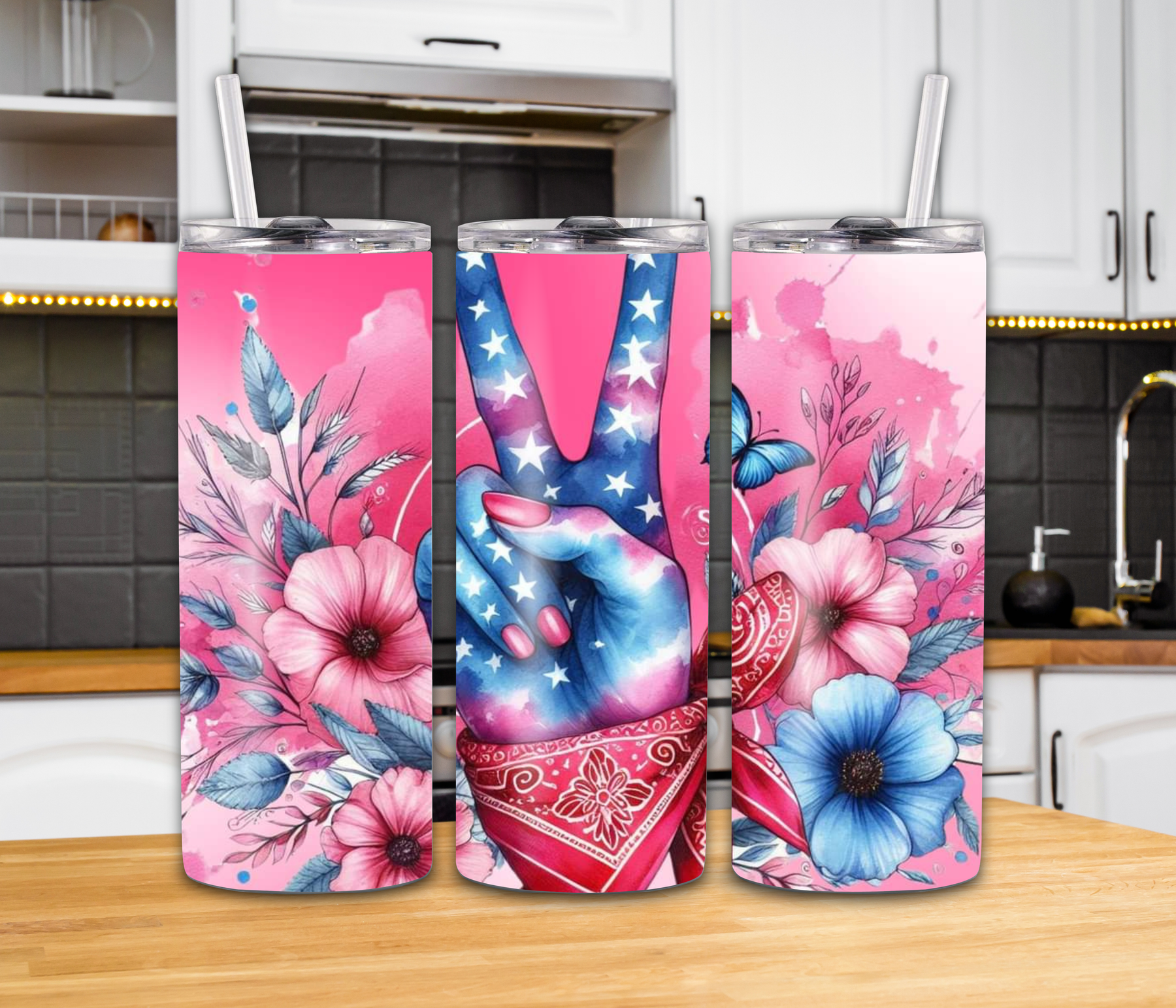 "4th of July Peace Sign" 20oz Tumbler