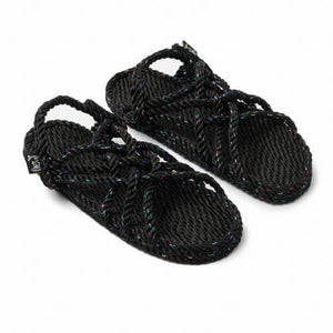 JC Disco Black Rope Sandals handmade rope sandals by Nomadic State of Mind, view 2