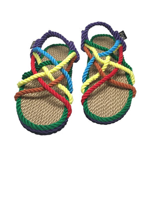 JC - Rainbow handmade rope sandals by Nomadic State of Mind, view 2