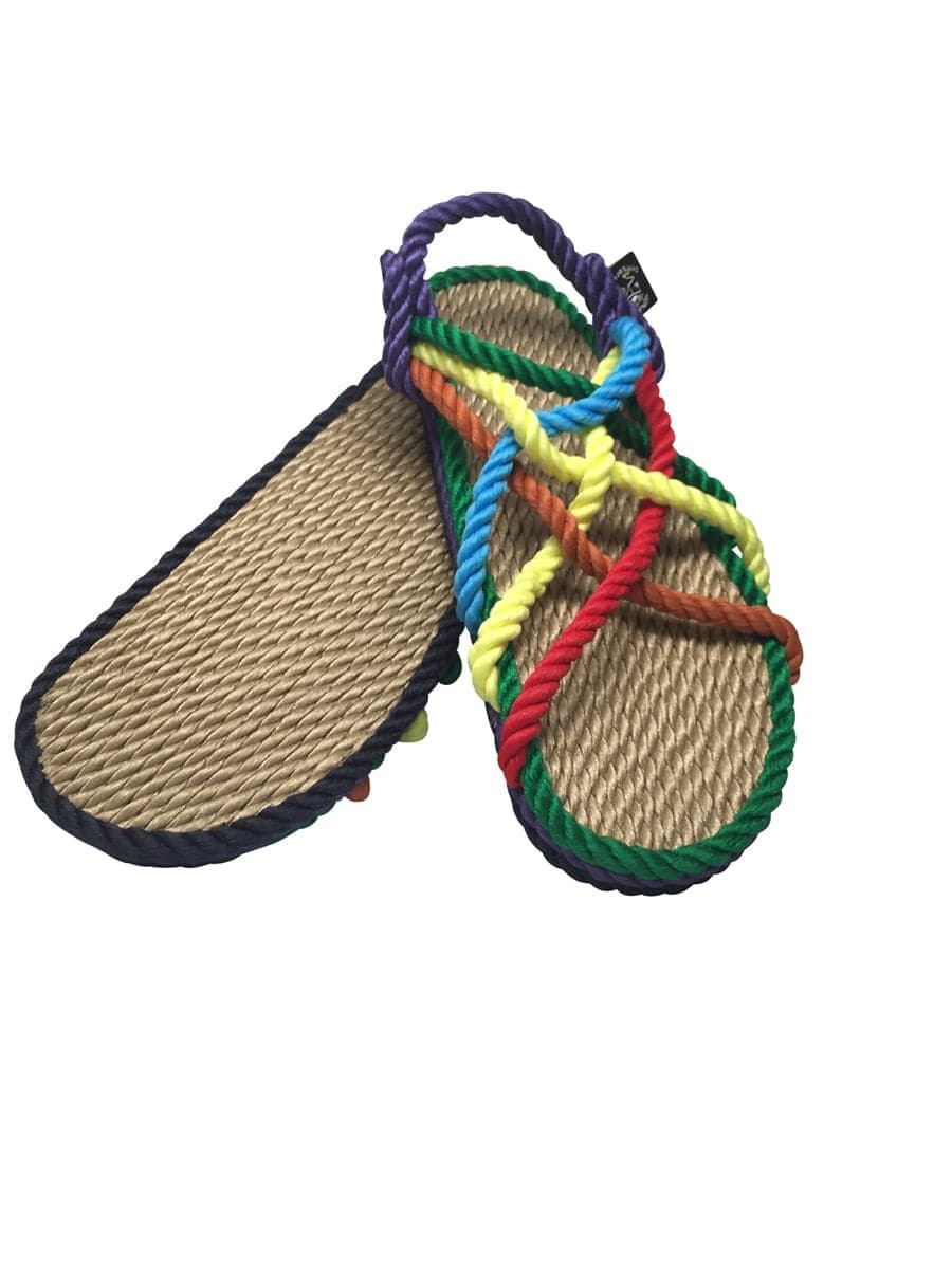 JC - Rainbow handmade rope sandals by Nomadic State of Mind, view 3
