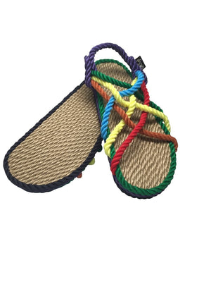 JC - Rainbow handmade rope sandals by Nomadic State of Mind, view 3