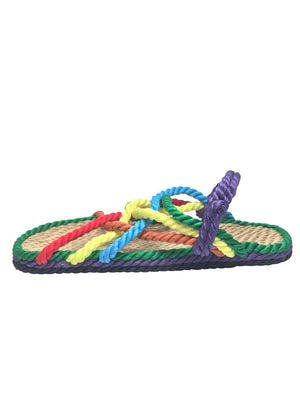 JC - Rainbow handmade rope sandals by Nomadic State of Mind