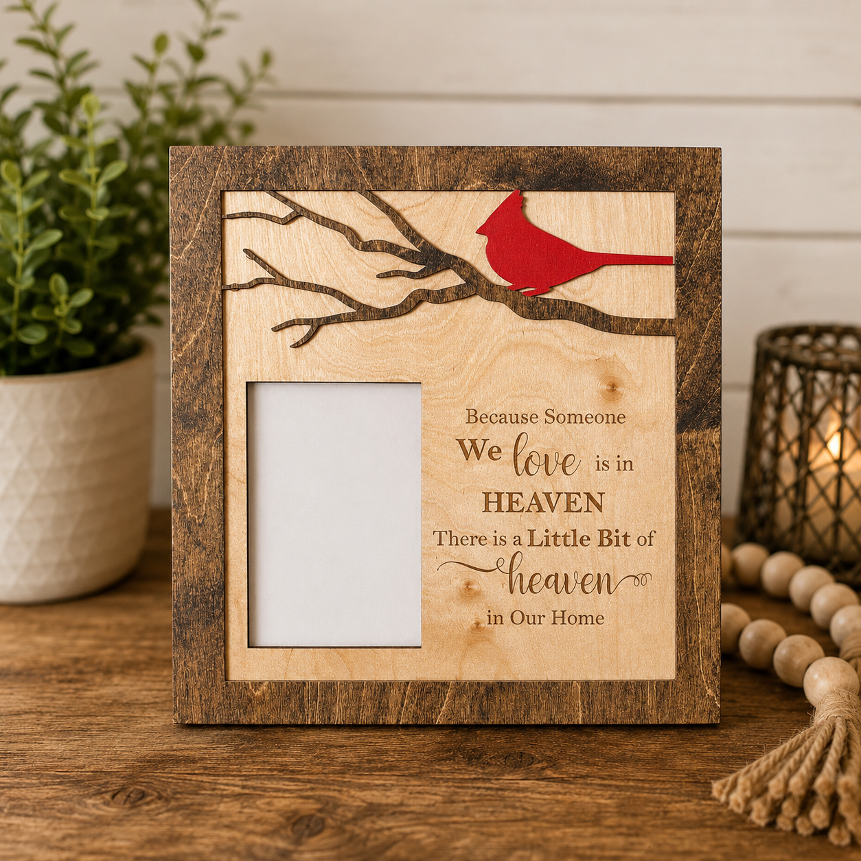 Personalized Cardinal Memorial Frame with Handwriting or Custom Quote by Poor Hog Customs, paper gift detail photo 8