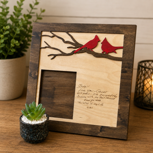 Personalized Cardinal Memorial Frame with Handwriting or Custom Quote by Poor Hog Customs, paper gift detail photo 9