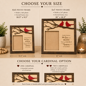 Personalized Cardinal Memorial Frame with Handwriting or Custom Quote by Poor Hog Customs, paper gift detail photo 5