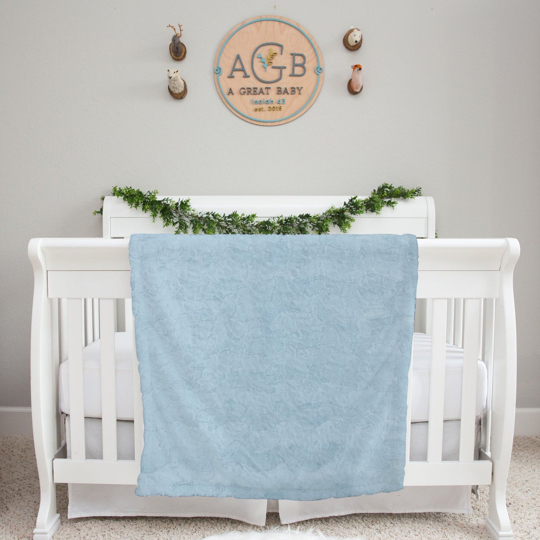 Jeff the Pilot Personalized Airplane Minky Baby Blanket by AGreatBaby — view 11 of 12