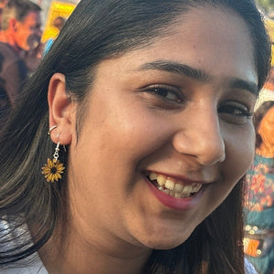 Kansas Sunflower Wooden Dangle Earrings | State Flower Jewelry