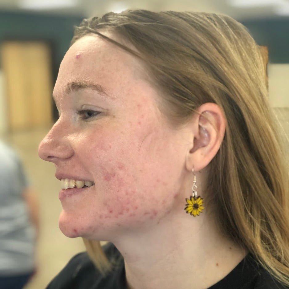 Kansas Sunflower Wooden Dangle Earrings | State Flower Jewelry