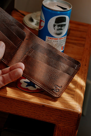 Klein Wallet - Cognac by Loyal Stricklin, handmade leather goods detail photo 2