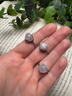 Kunzite Heart Adjustable Ring